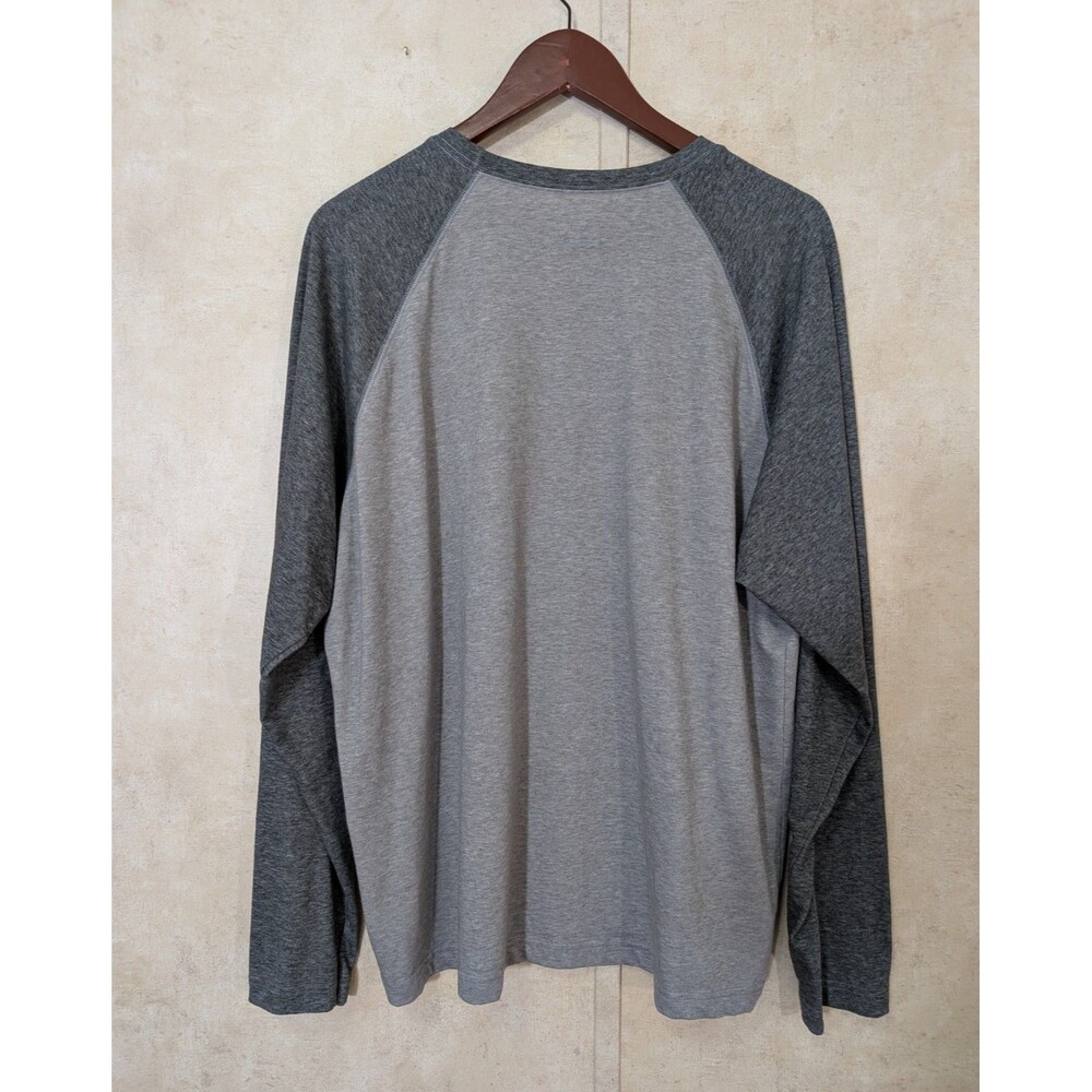 Columbia Mens XL Omni Wick Gray Raglan Long Sleeve Logo Tee 2 Tone - Picture 3 of 9